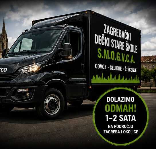 Crni kamion za odvoz otpada u Zagrebu